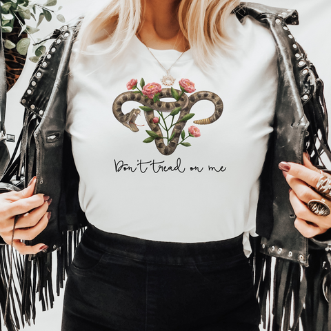 Don't Tread on Me Flower Snake Uterus Shirt