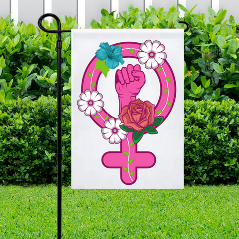 Female Symbol with Fist Garden Flag