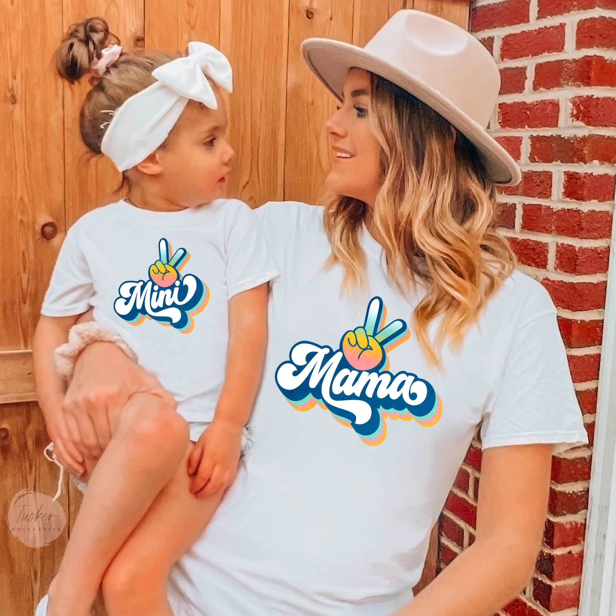 Mama Peace Sign Matching Shirt