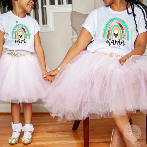 Mama Dot Rainbow Matching Shirt