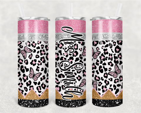 Customizable Leopard Print Teacher 20 oz. Tumbler