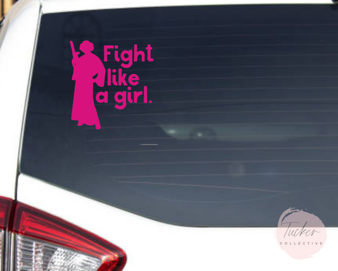 Fight Like a Girl Leia Decal