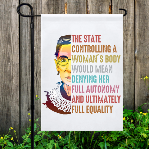 Women's Rights RGB Quote Garden Flag